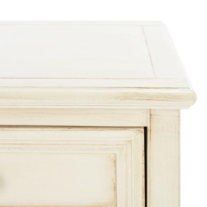 Cream Wood Mita Storage End Table