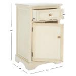 Cream Wood Mita Storage End Table