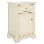 Cream Wood Mita Storage End Table