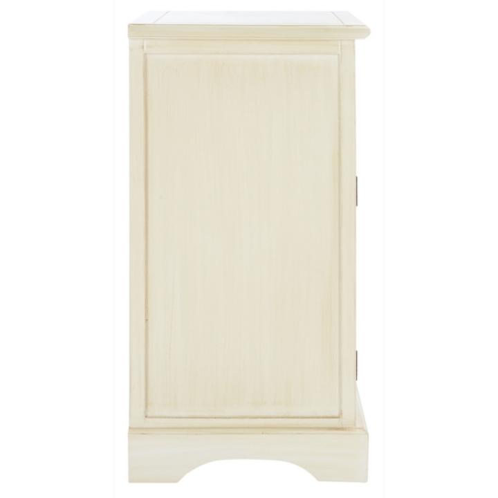 Cream Wood Mita Storage End Table