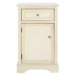 Cream Wood Mita Storage End Table