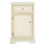 Cream Wood Mita Storage End Table