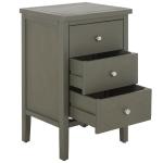 Ash Gray Wood 3-Drawer Denise End Table