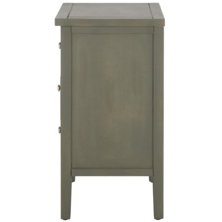 Ash Gray Wood 3-Drawer Denise End Table