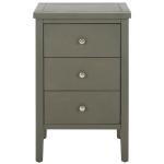 Ash Gray Wood 3-Drawer Denise End Table