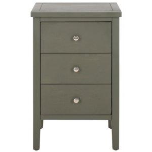 Ash Gray Wood 3-Drawer Denise End Table