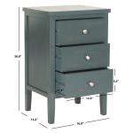 Teal Wood 3-Drawer Denise End Table