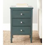 Teal Wood 3-Drawer Denise End Table