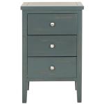 Teal Wood 3-Drawer Denise End Table