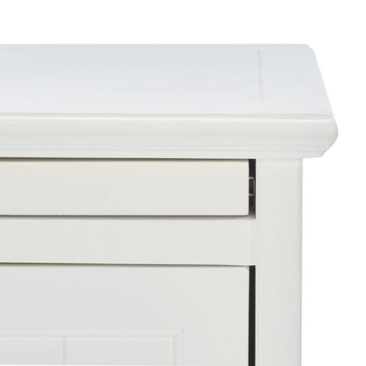 White Wood Bead Board Daya End Table