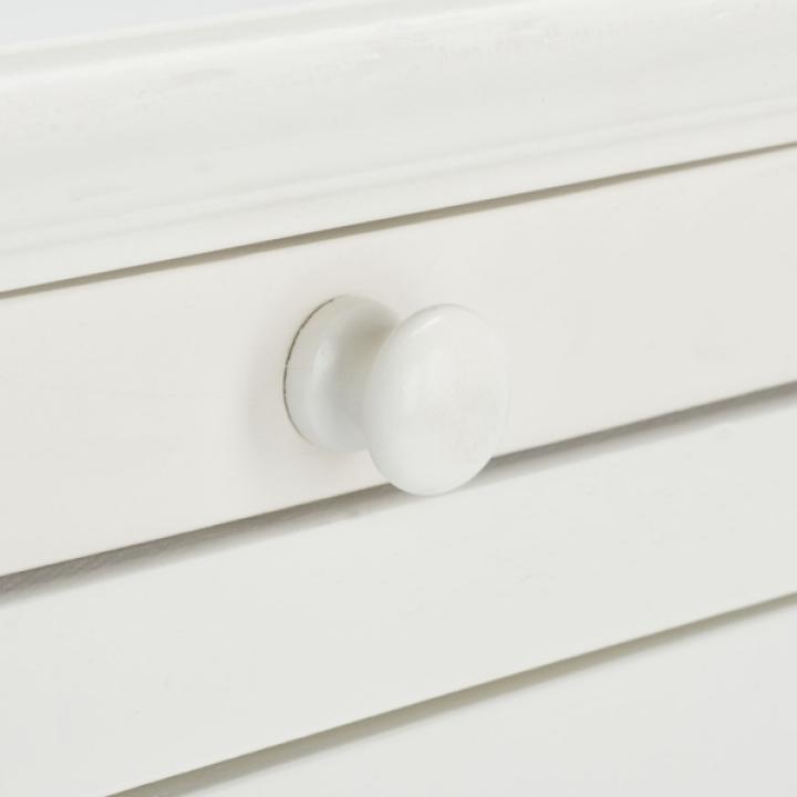 White Wood Bead Board Daya End Table