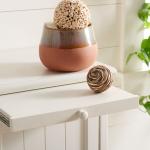 White Wood Bead Board Daya End Table