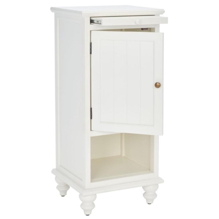 White Wood Bead Board Daya End Table