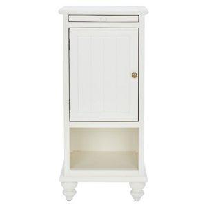 White Wood Bead Board Daya End Table