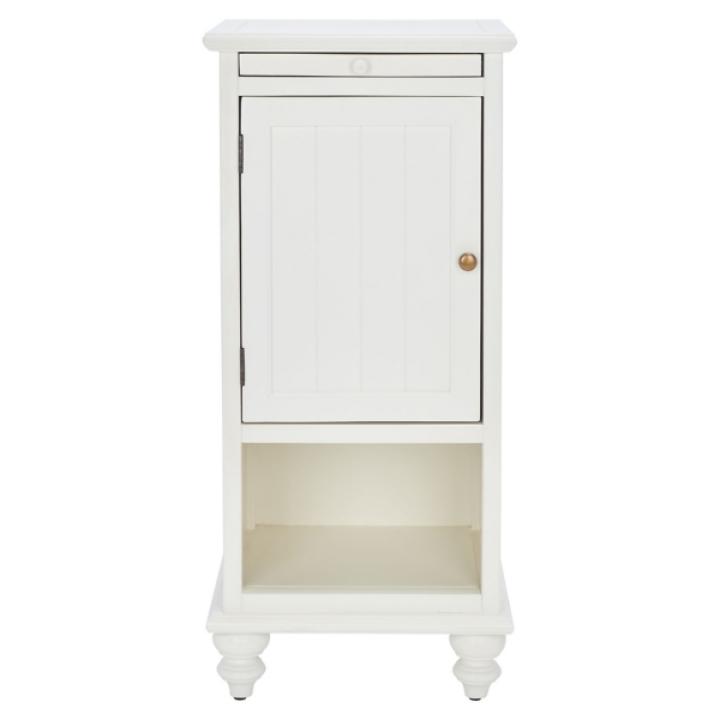 White Wood Bead Board Daya End Table