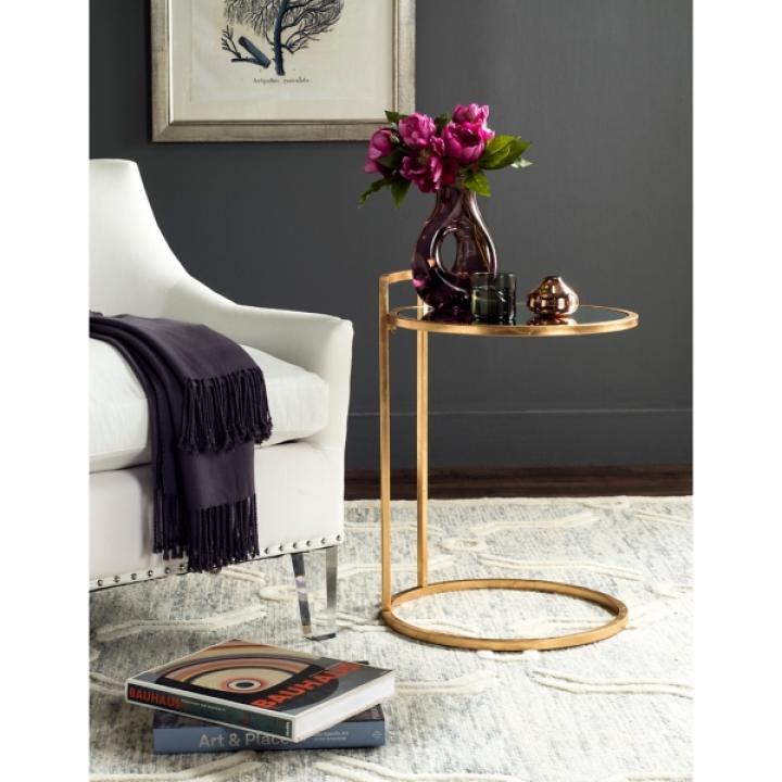 Gold Metal Round Lucile C-Table