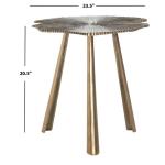 Brass Metal Leaf Mabelle Accent Table