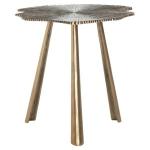 Brass Metal Leaf Mabelle Accent Table