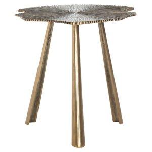 Brass Metal Leaf Mabelle Accent Table