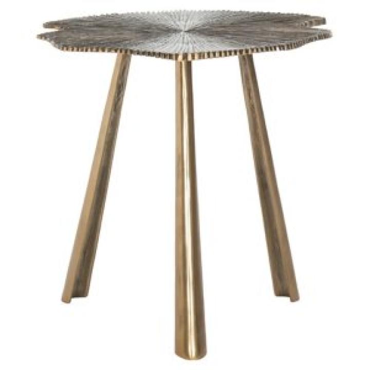 Brass Metal Leaf Mabelle Accent Table