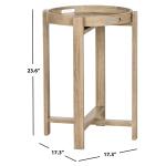 Graywash Round Tray Top Side Table