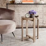 Graywash Round Tray Top Side Table