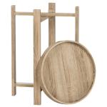 Graywash Round Tray Top Side Table