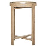 Graywash Round Tray Top Side Table