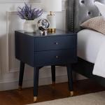 Navy Blue Wood 2-Drawer Katie End Table