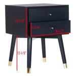Navy Blue Wood 2-Drawer Katie End Table