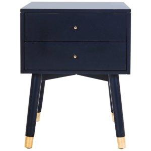 Navy Blue Wood 2-Drawer Katie End Table