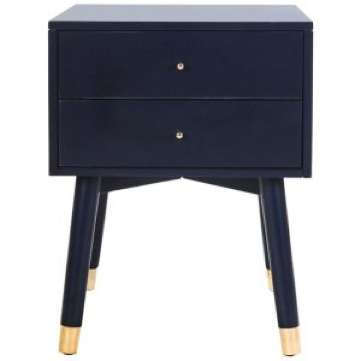 Navy Blue Wood 2-Drawer Katie End Table