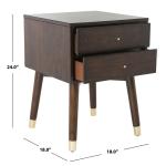 Walnut Wood 2-Drawer Katie End Table