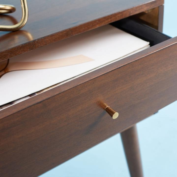 Walnut Wood 2-Drawer Katie End Table