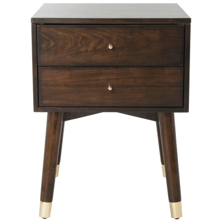 Walnut Wood 2-Drawer Katie End Table