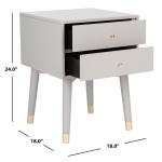 Gray Wood 2-Drawer Katie End Table