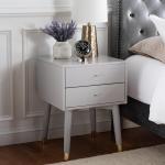 Gray Wood 2-Drawer Katie End Table