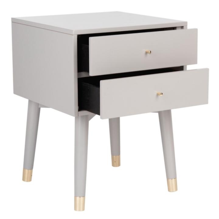 Gray Wood 2-Drawer Katie End Table