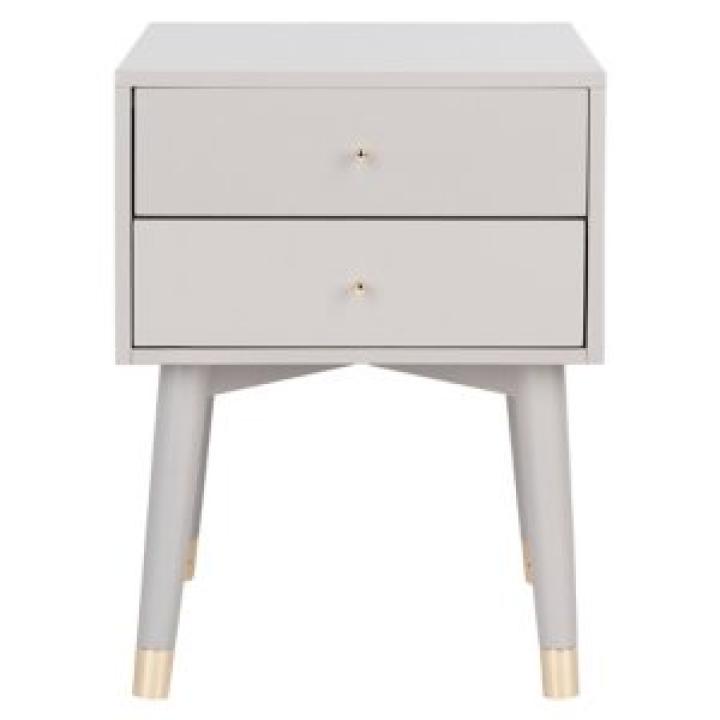 Gray Wood 2-Drawer Katie End Table