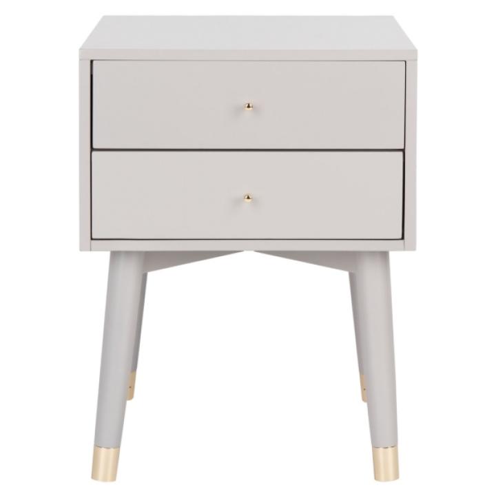 Gray Wood 2-Drawer Katie End Table