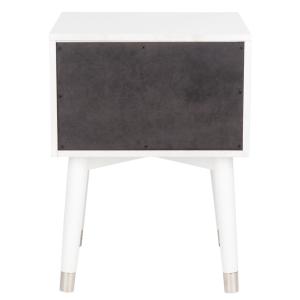 White Wood 2-Drawer Katie End Table