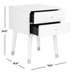 White Wood 2-Drawer Katie End Table