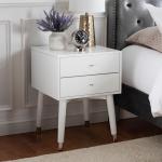 White Wood 2-Drawer Katie End Table