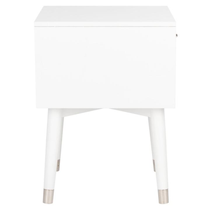 White Wood 2-Drawer Katie End Table