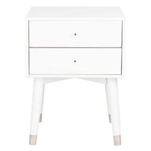 White Wood 2-Drawer Katie End Table