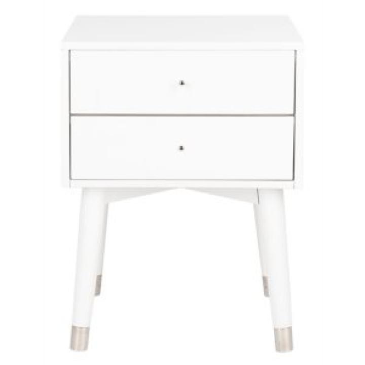 White Wood 2-Drawer Katie End Table