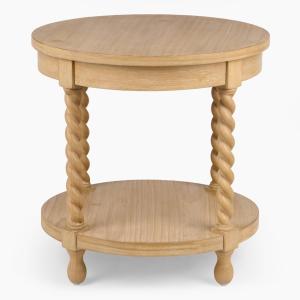 Isabella Natural Wood Round End Table