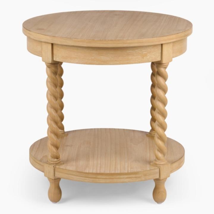Isabella Natural Wood Round End Table