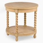 Isabella Natural Wood Round End Table