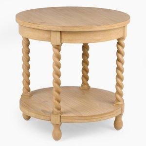 Isabella Natural Wood Round End Table